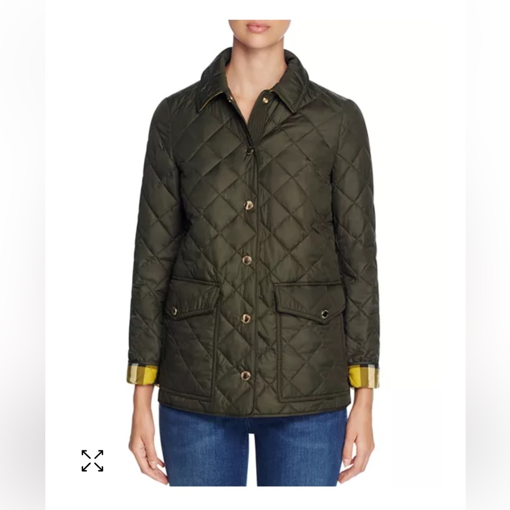 BURBERRY WESTBRIDGE GREEN QUILTED JACKET SZ XS
